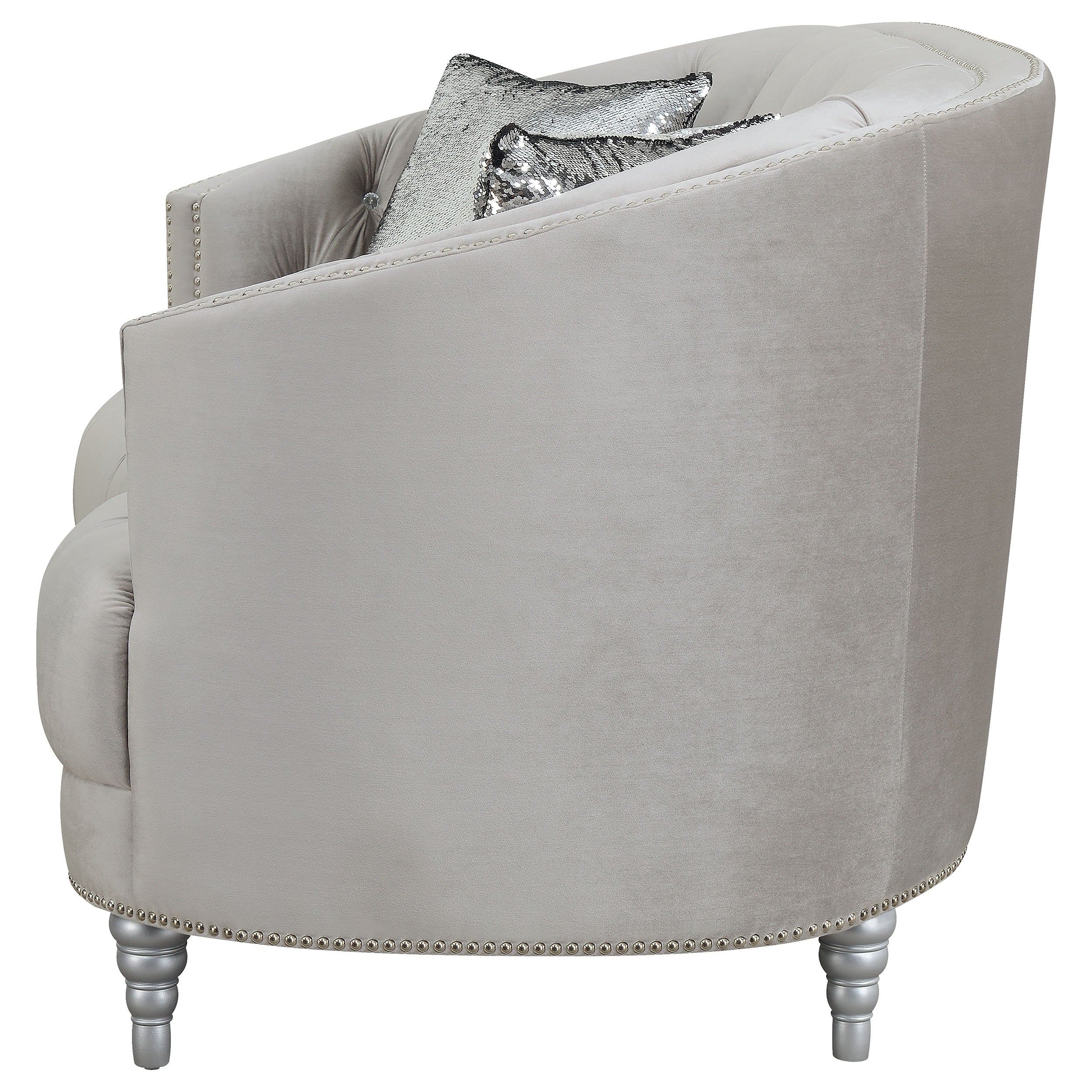 Avonlea Sloped Arm Tufted Sofa Grey