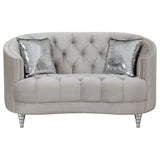 Avonlea Sloped Arm Tufted Loveseat Grey