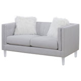 Glacier Tufted Upholstered Loveseat Light Grey