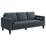 Gulfdale Cushion Back Upholstered Sofa Dark Teal