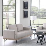 Kester Recessed Track Arm Loveseat Beige