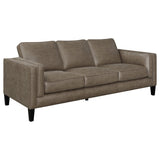 Locke Upholstered Track Arms Sofa Vintage Brown