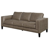 Locke Upholstered Track Arms Sofa Vintage Brown