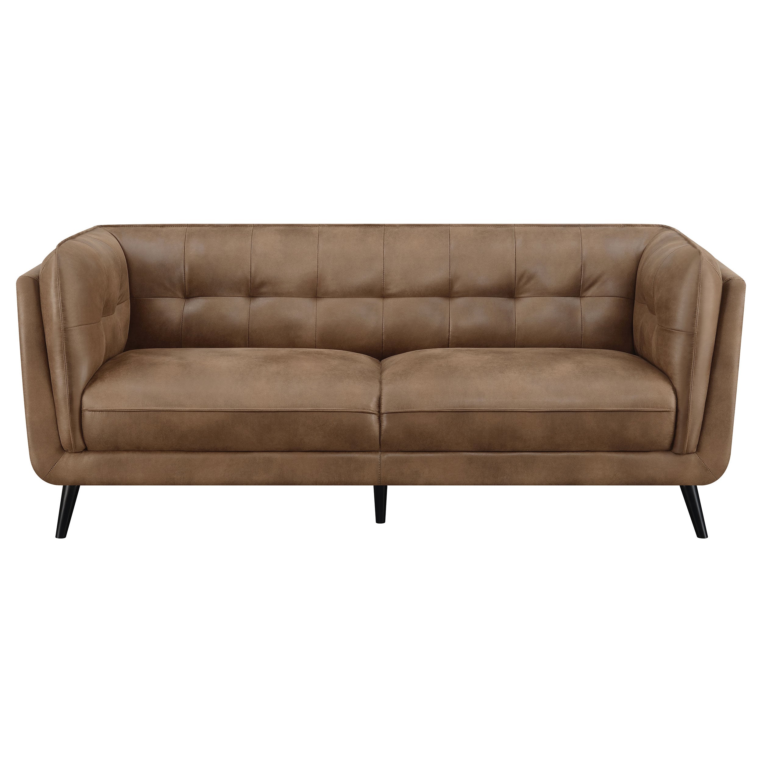 Thatcher Upholstered Button Tufted Sofa Brown