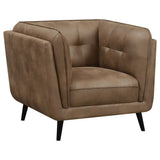 Thatcher Upholstered Button Tufted Chair Brown