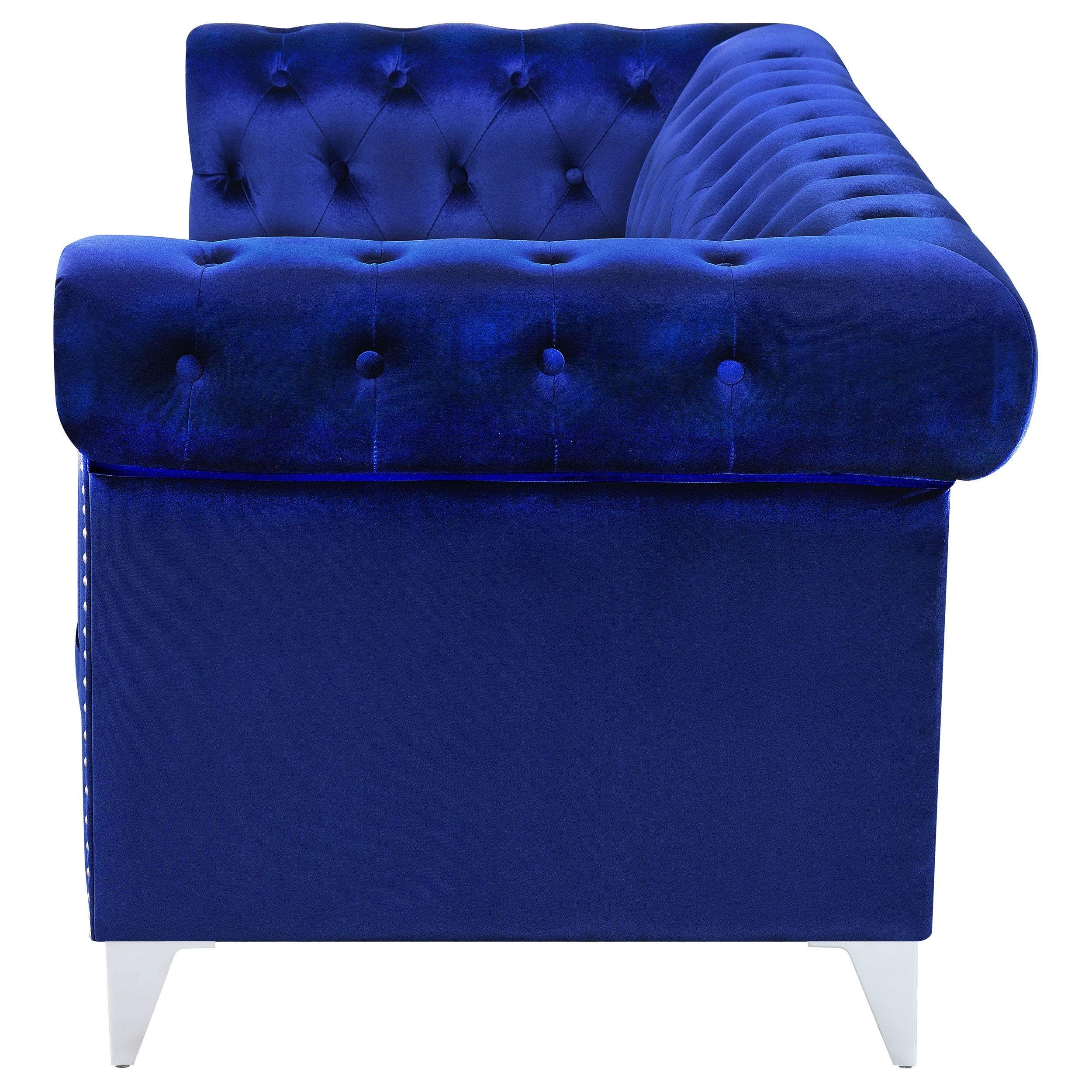 Bleker Tufted Tuxedo Arm Sofa Blue