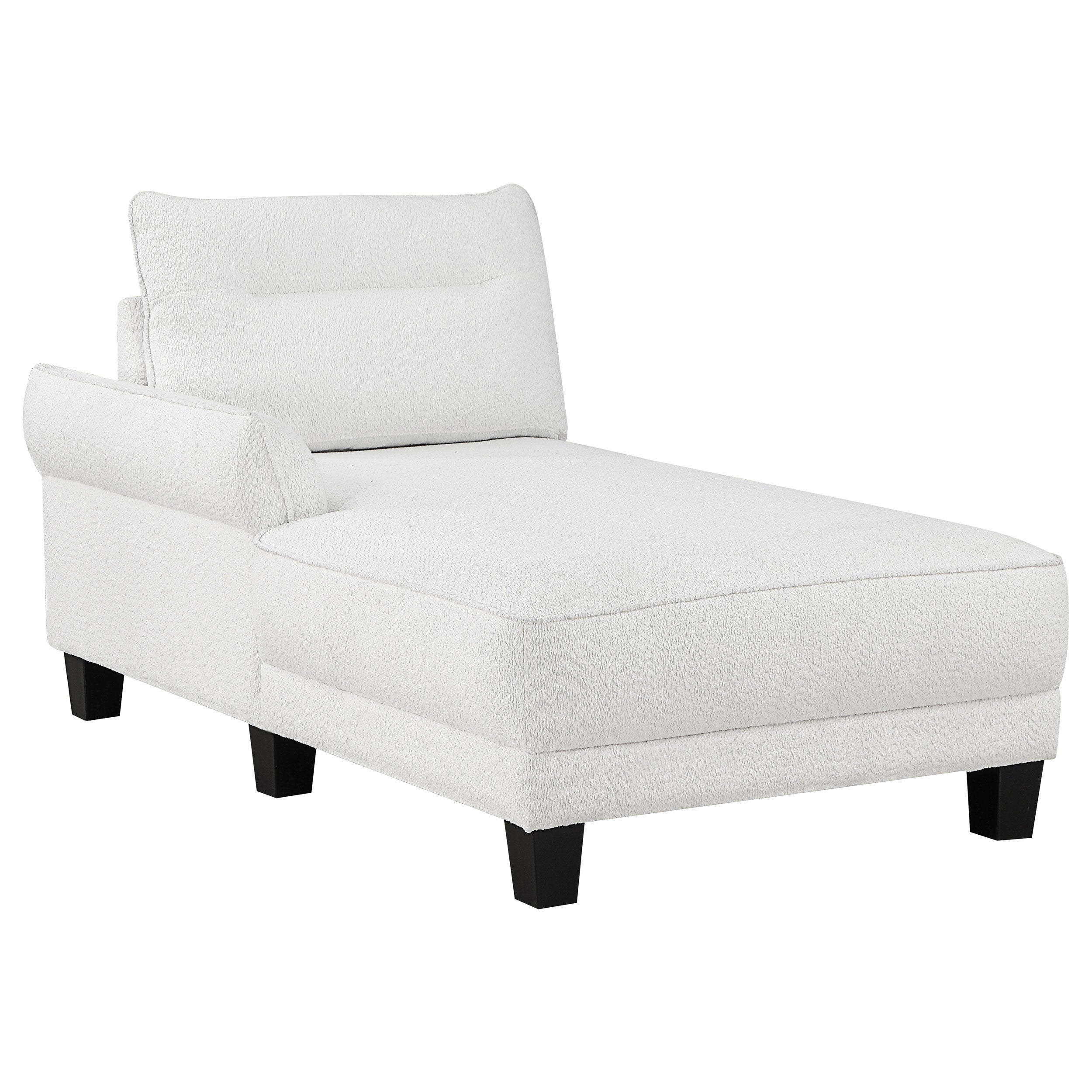 Caspian Upholstered Curved Arms Sectional Sofa White and Black