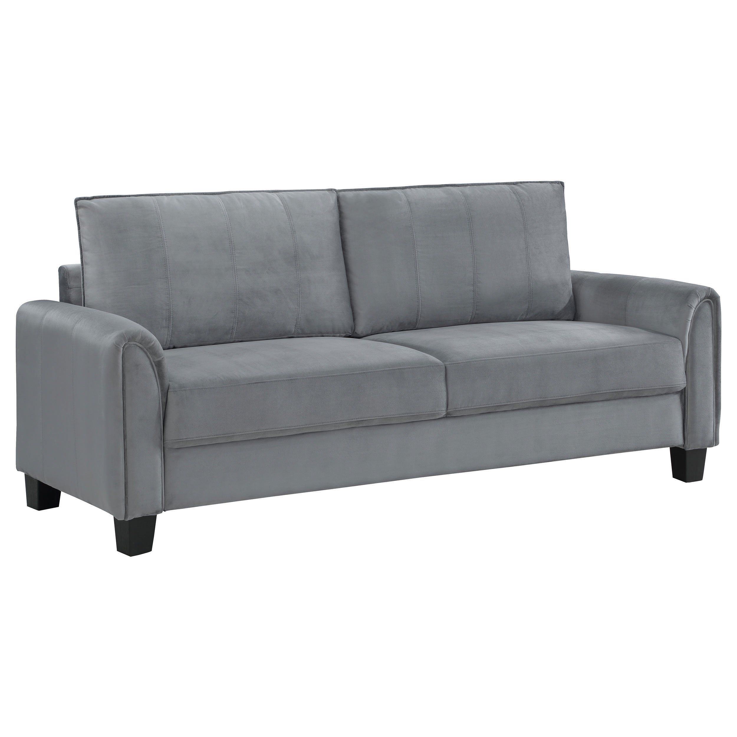 Davis  2-piece Upholstered Rolled Arm Sofa Grey