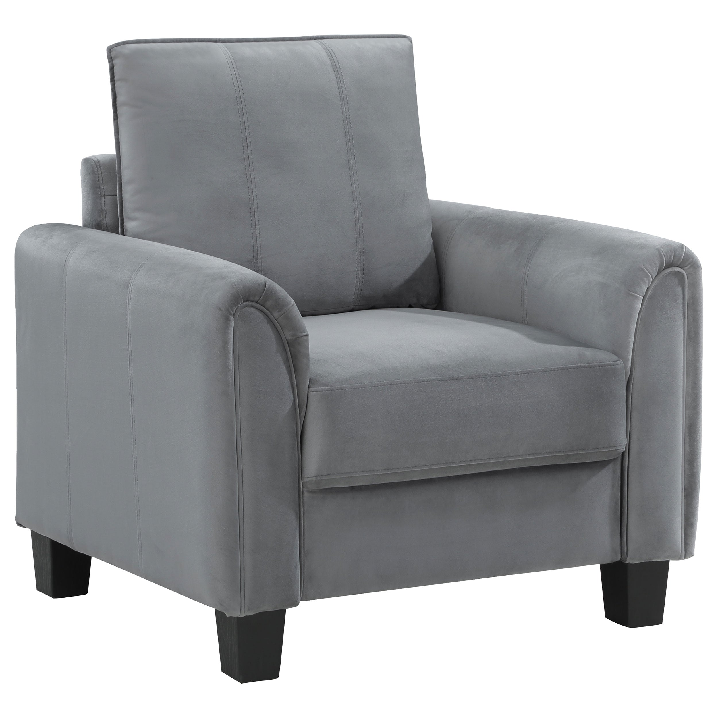 Davis  2-piece Upholstered Rolled Arm Sofa Grey