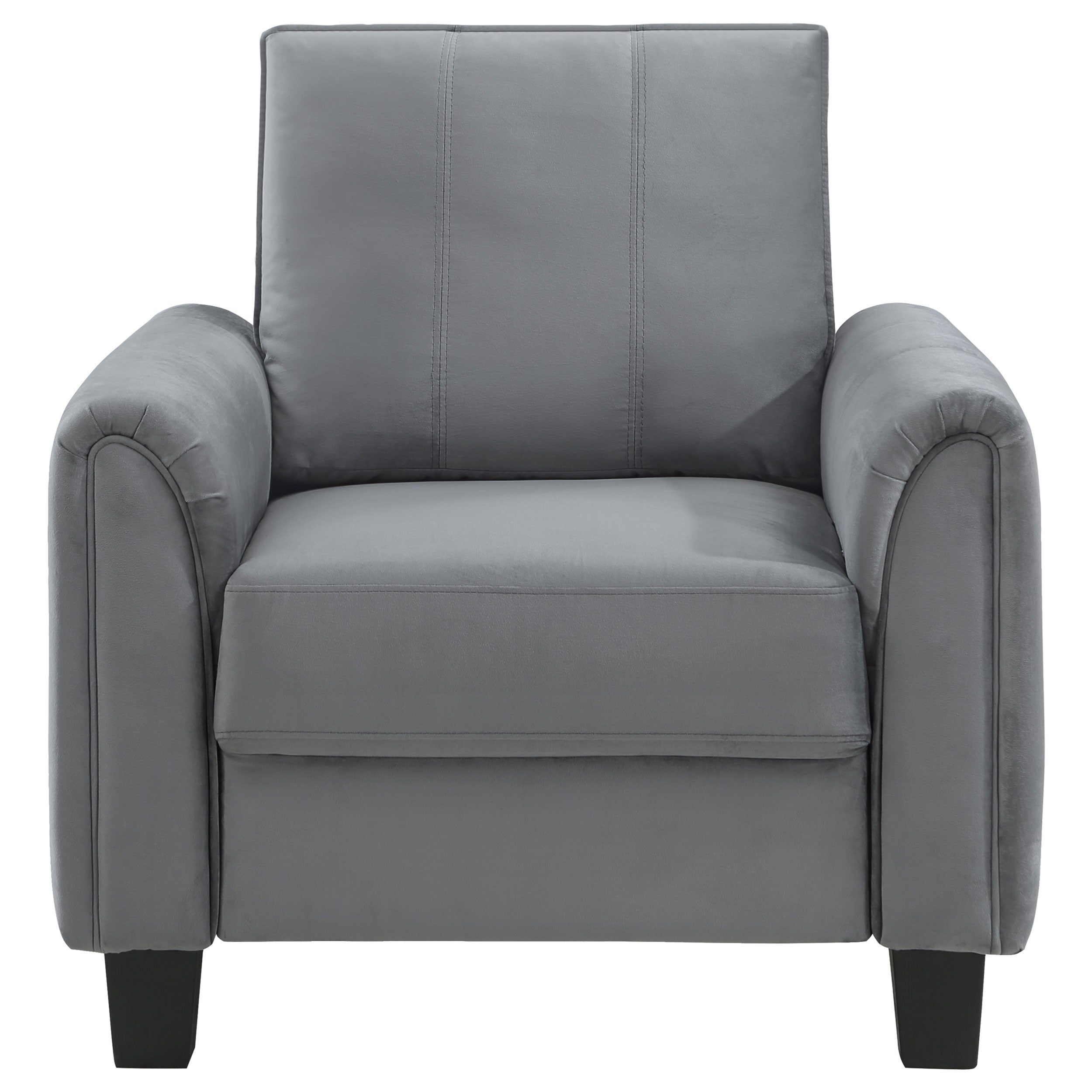 Davis  Upholstered Rolled Arm Accent Chair Grey