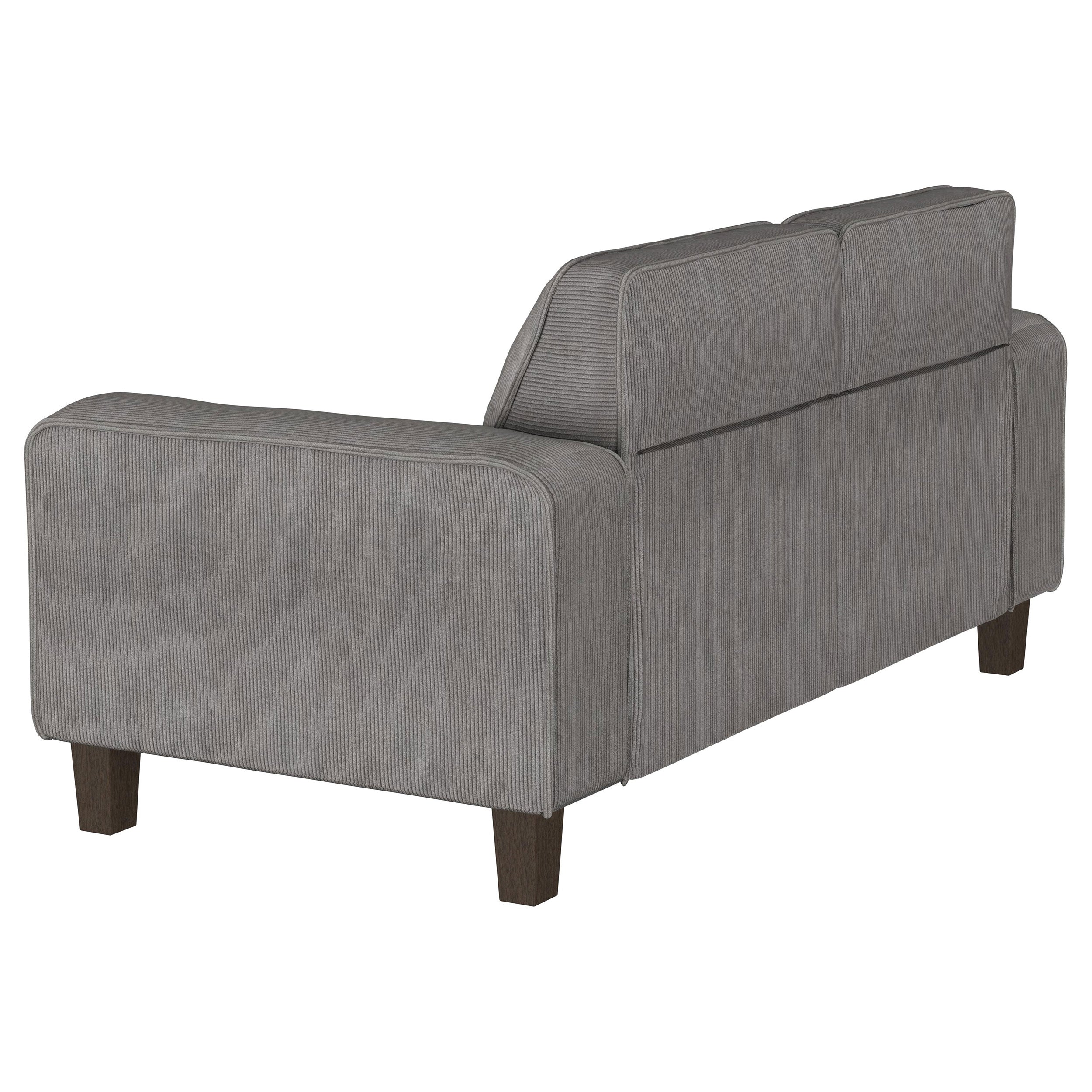 Deerhurst  Upholstered Track Arm Sofa Set Charcoal