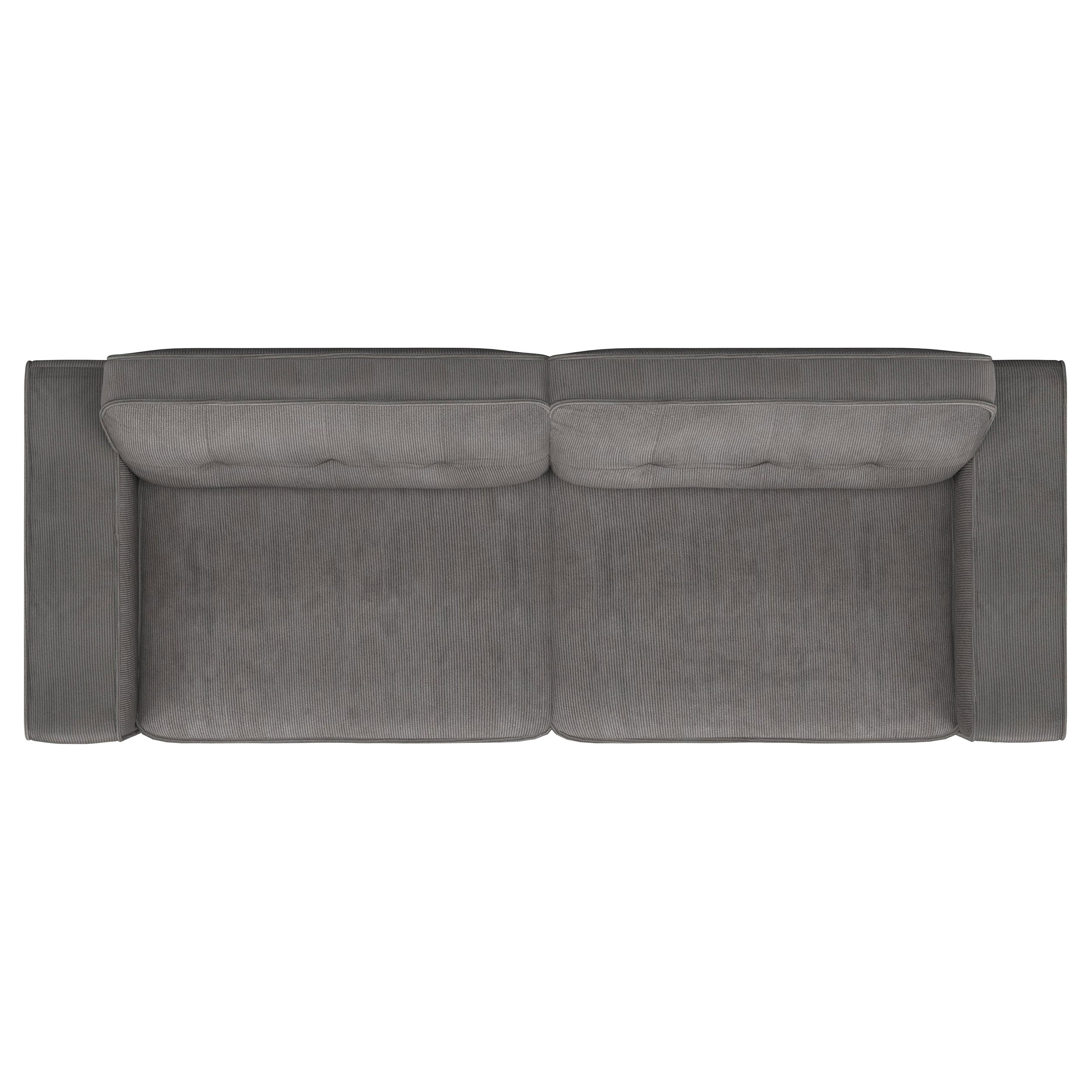 Deerhurst  Upholstered Track Arm Sofa Set Charcoal