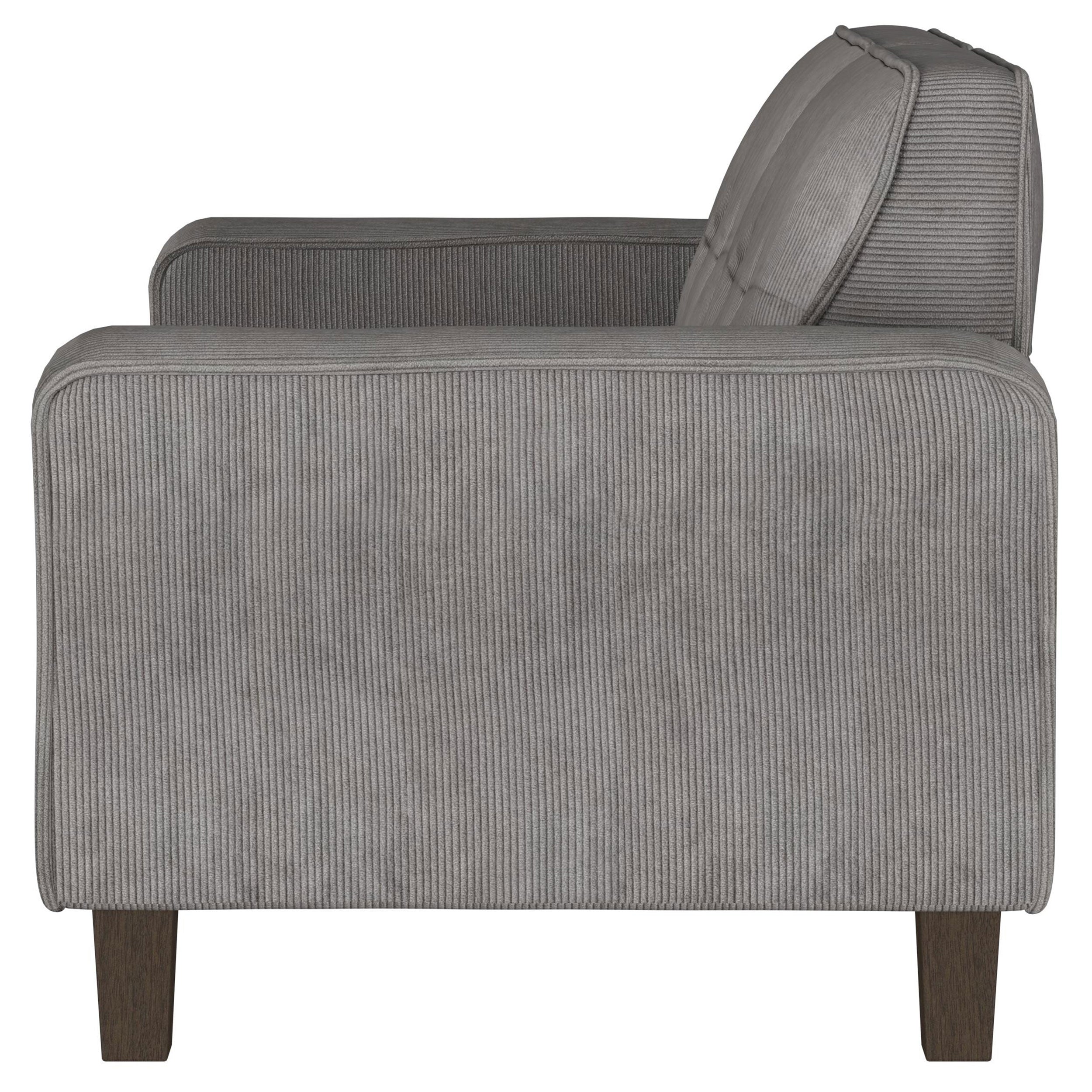 Deerhurst Upholstered Track Arm Tufted Loveseat Charcoal