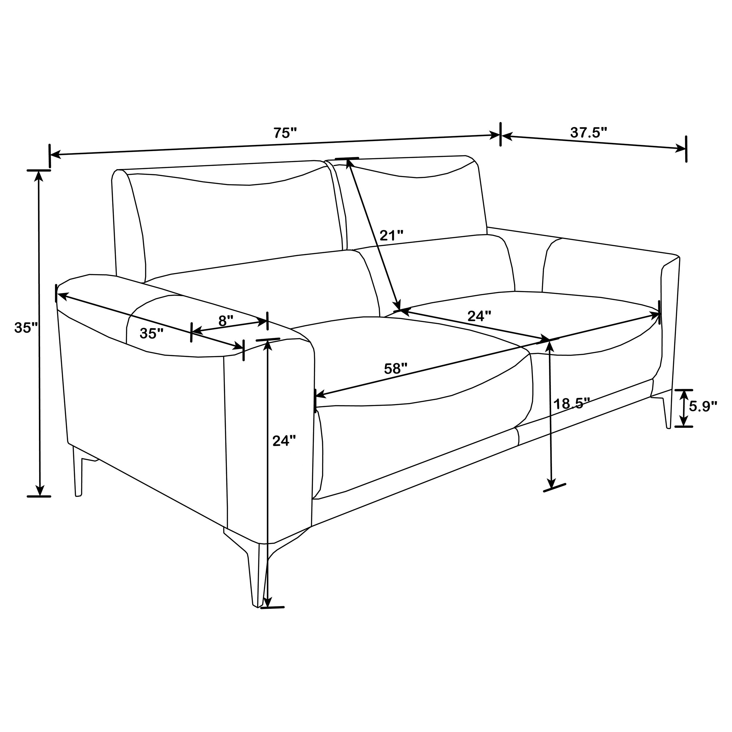 Glenmark 2-piece Track Arm Living Room Set Taupe