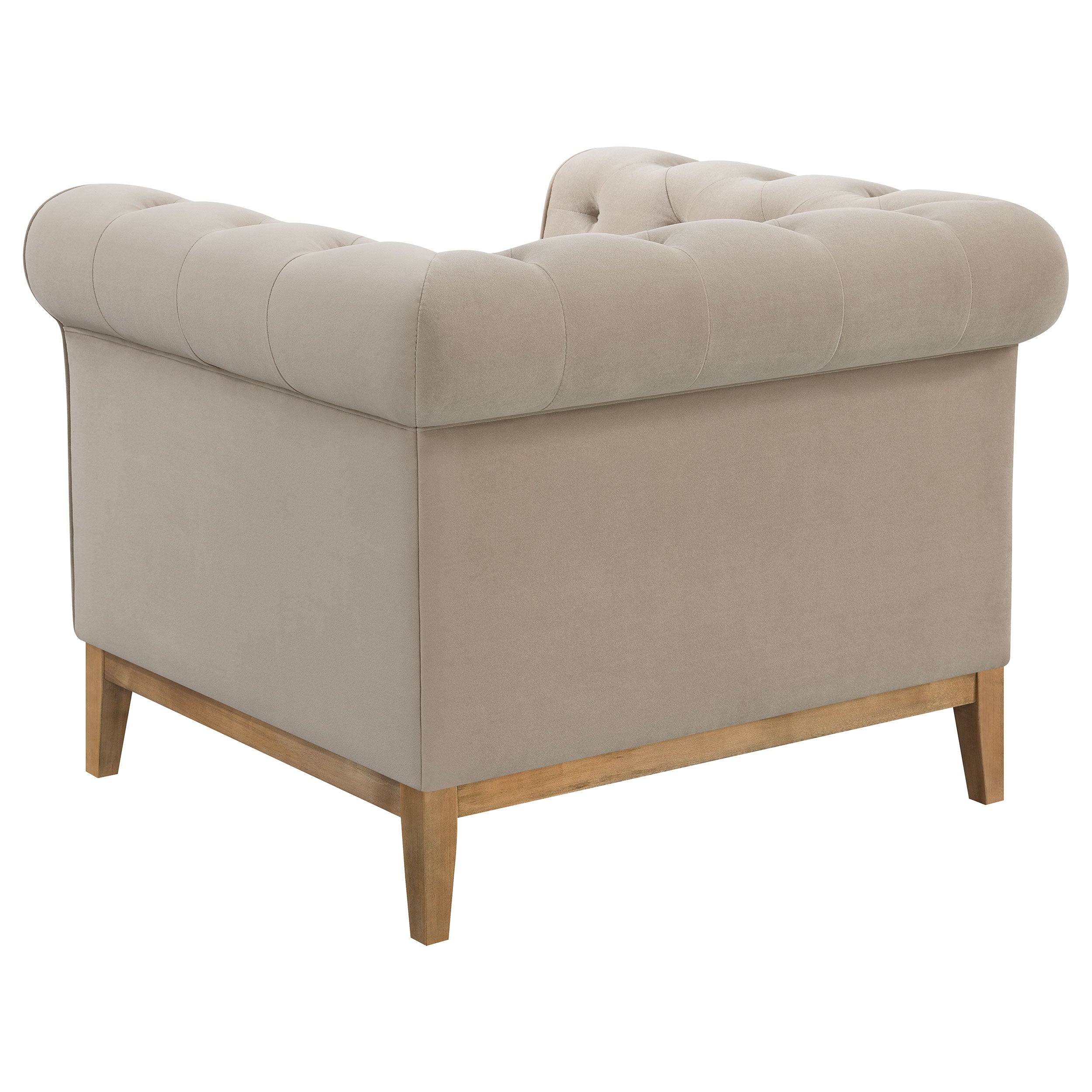 Sandrine Button Tufted Tuxedo Arms Sofa Camel