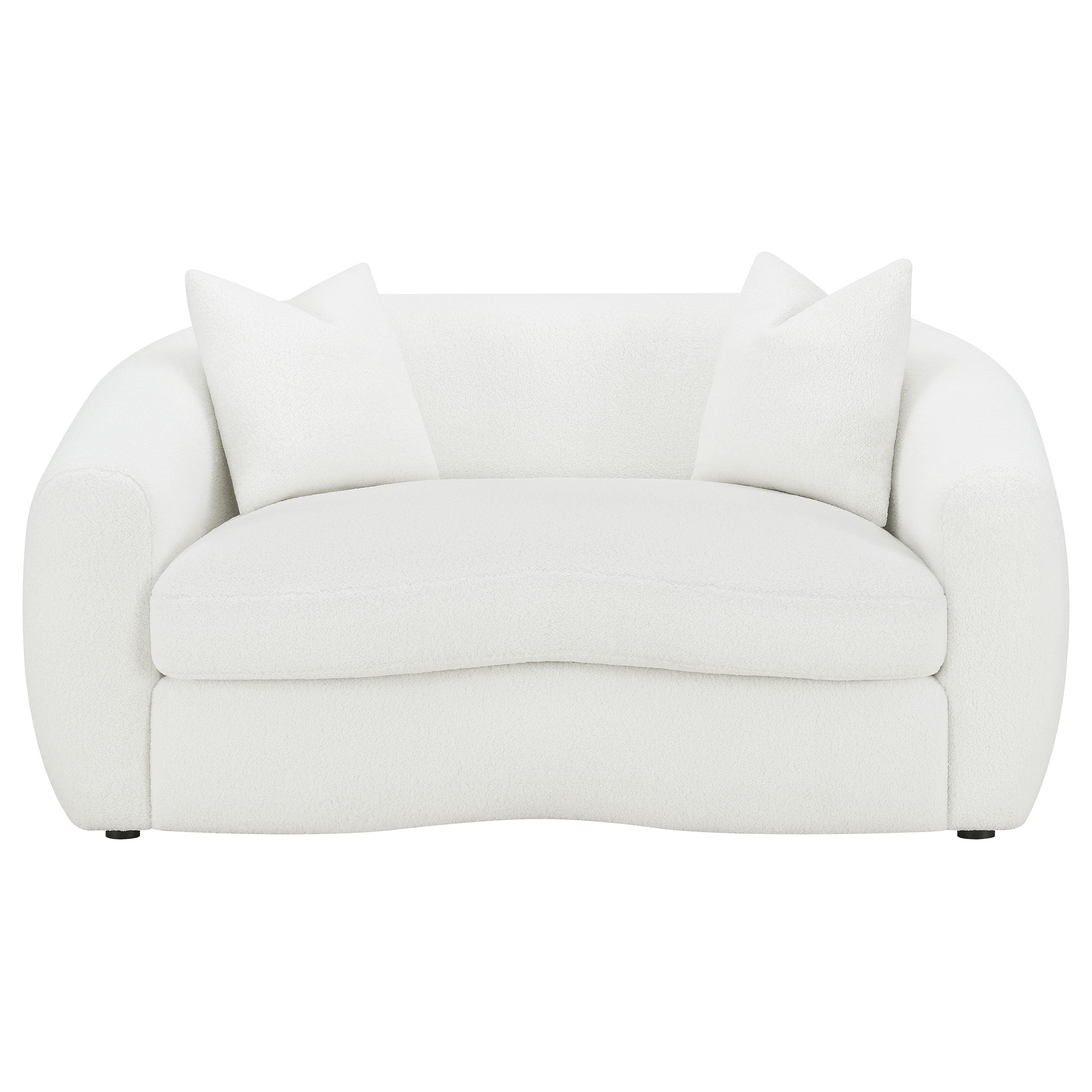 Isabella 2-piece Upholstered Tight Back Living Room Set White