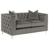 Phoebe Tufted Tuxedo Arms Loveseat Urban Bronze