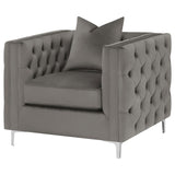 Phoebe Tufted Tuxedo Arms Chair Urban Bronze