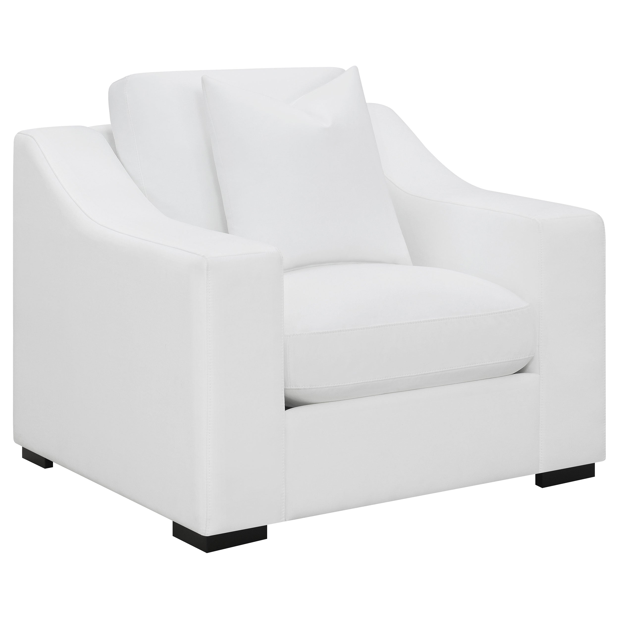 Ashlyn 2-piece Upholstered Sloped Arms Living Room Set White