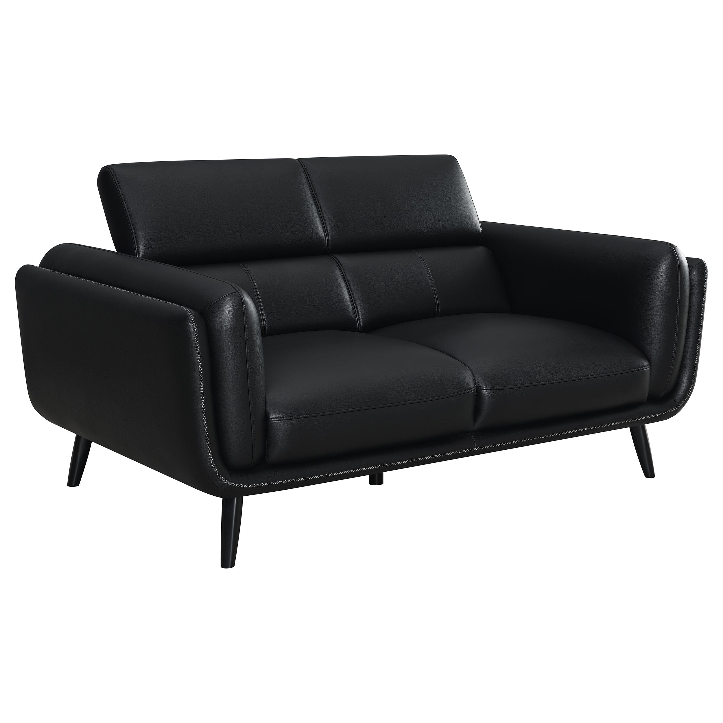 Shania 2-piece Track Arms Living Room Set Black