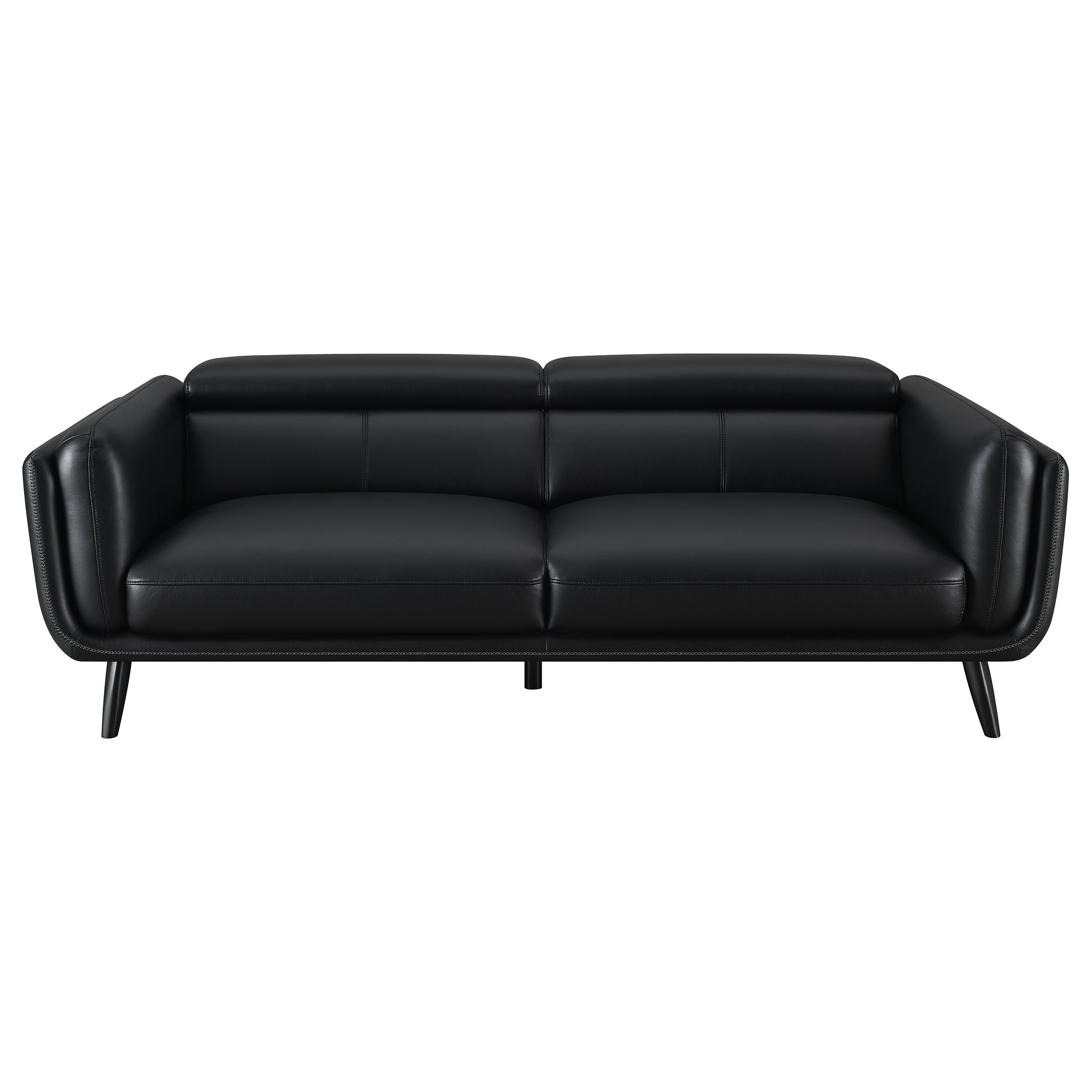 Shania Track Arms Sofa with Tapered Legs Black