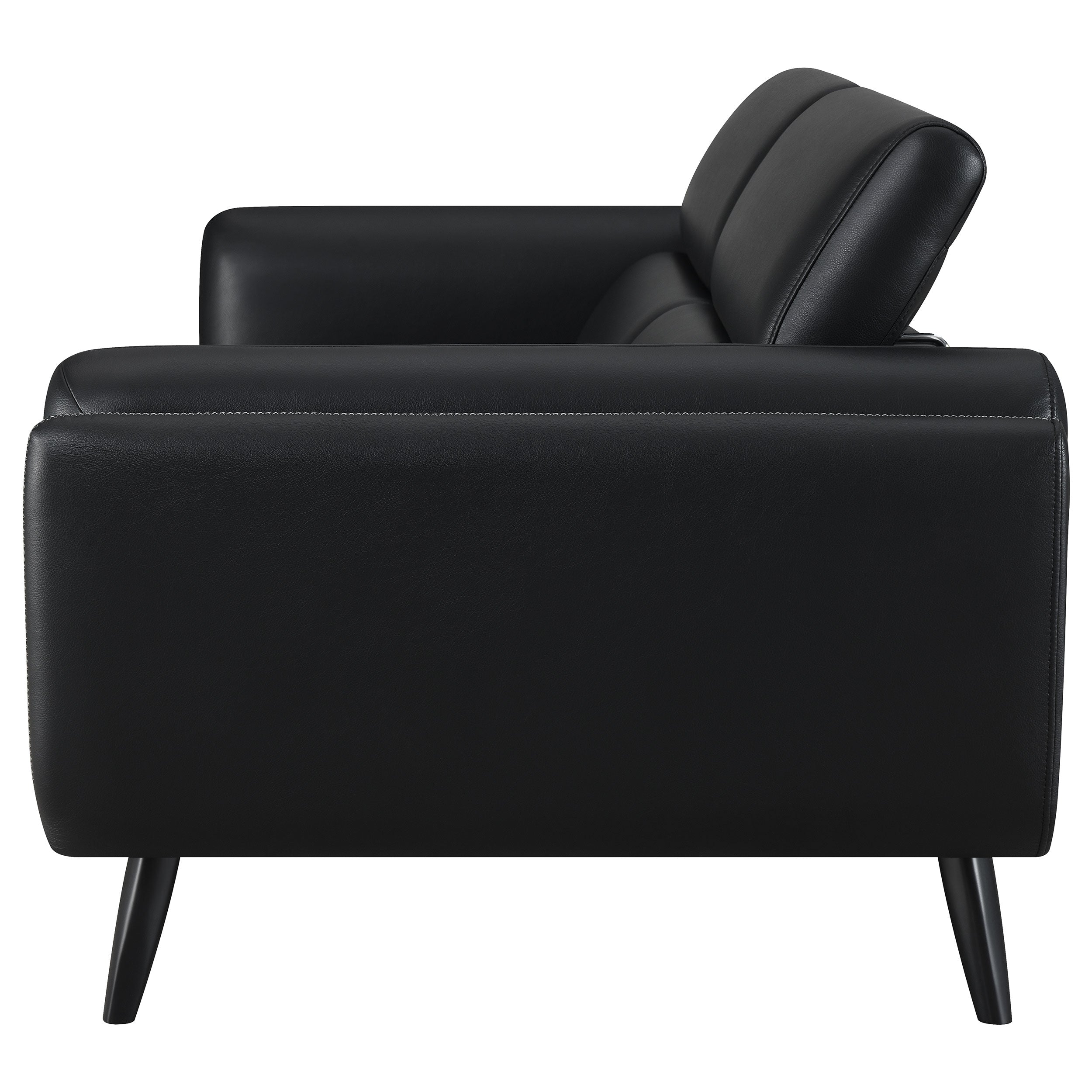 Shania Track Arms Sofa with Tapered Legs Black