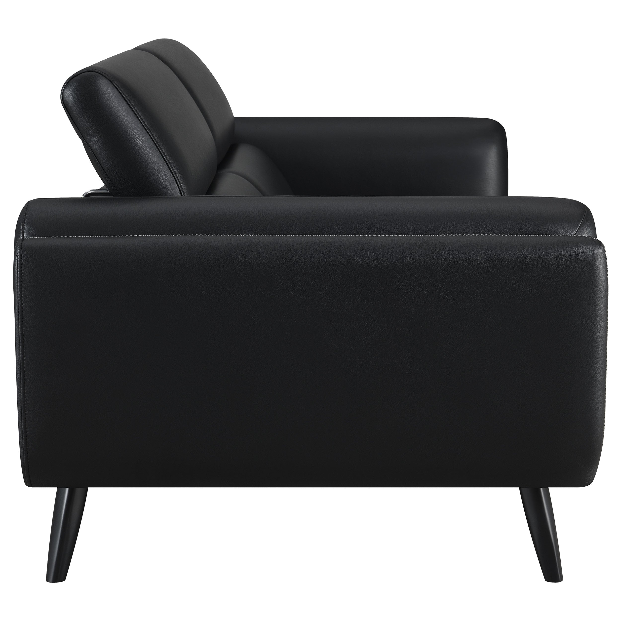 Shania Track Arms Sofa with Tapered Legs Black