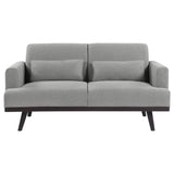 Blake Upholstered Loveseat with Track Arms Sharkskin and Dark Brown