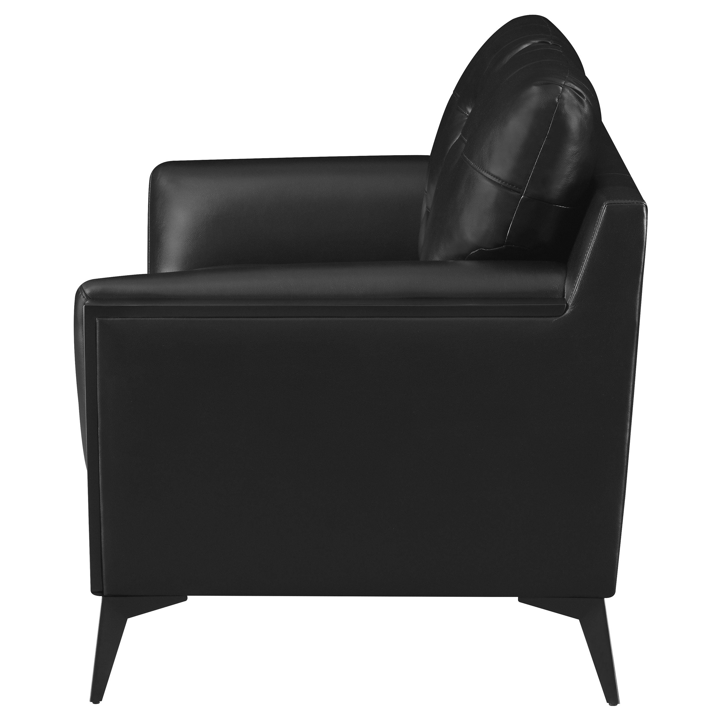 Moira Upholstered Tufted Loveseat with Track Arms Black