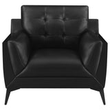 Moira Upholstered Tufted Chair with Track Arms Black