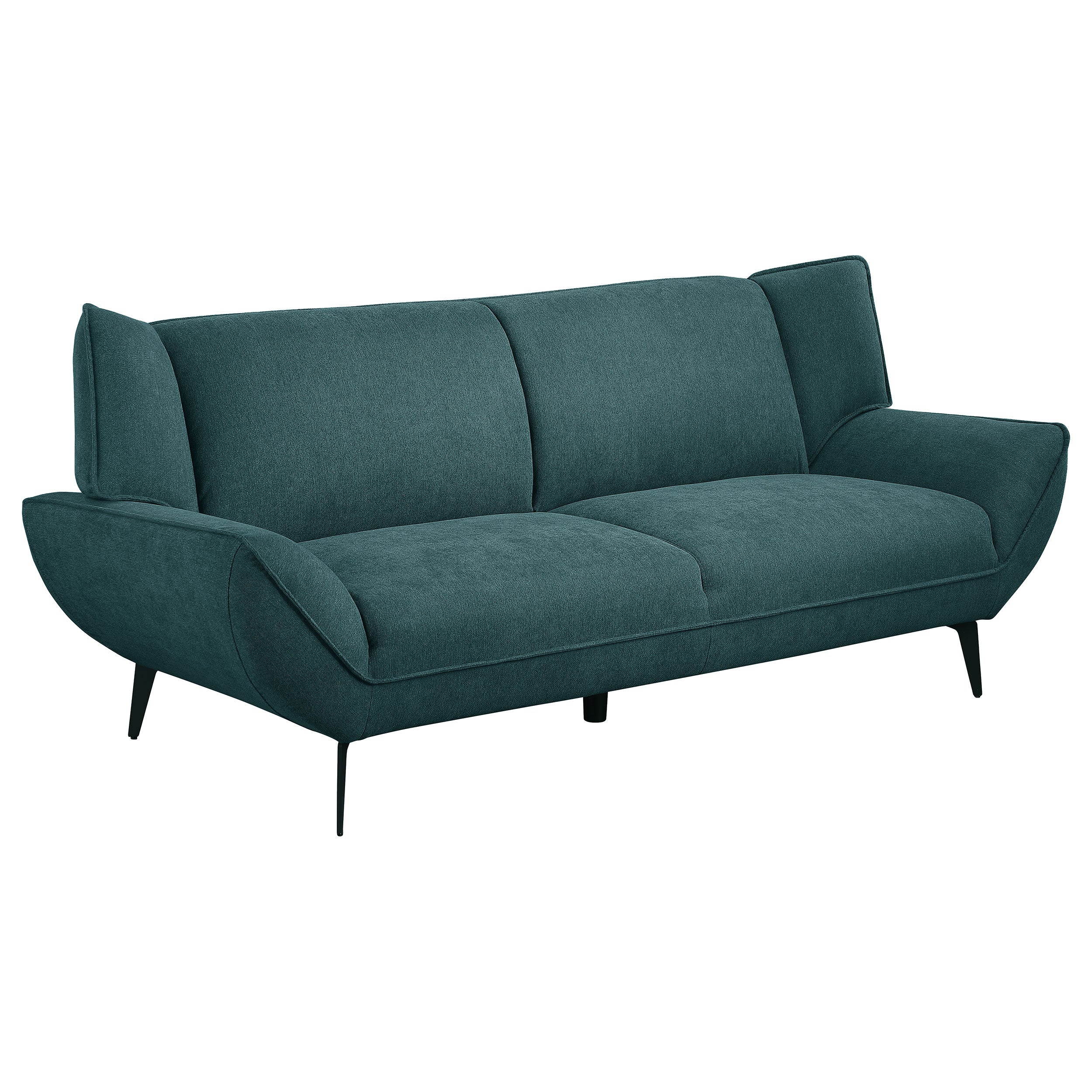 Acton 2-piece Upholstered Flared Arm Sofa Set Teal Blue