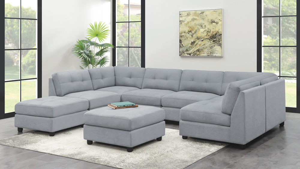 Claude  Upholstered Modular Tufted Sectional Dove