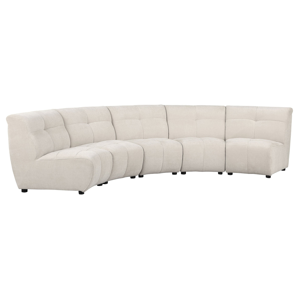 Charlotte  Upholstered Curved Modular Sectional Sofa Ivory