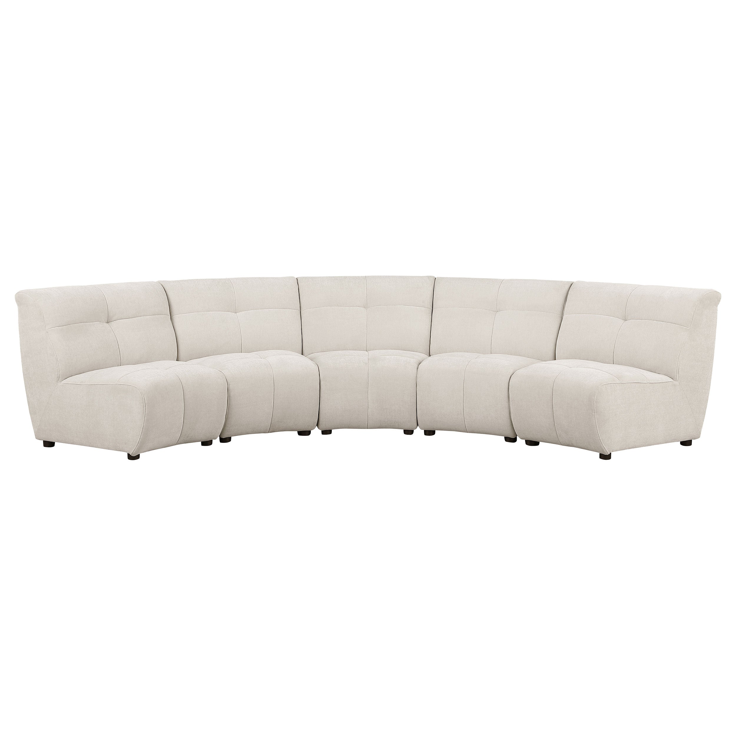 Charlotte  Upholstered Curved Modular Sectional Sofa Ivory