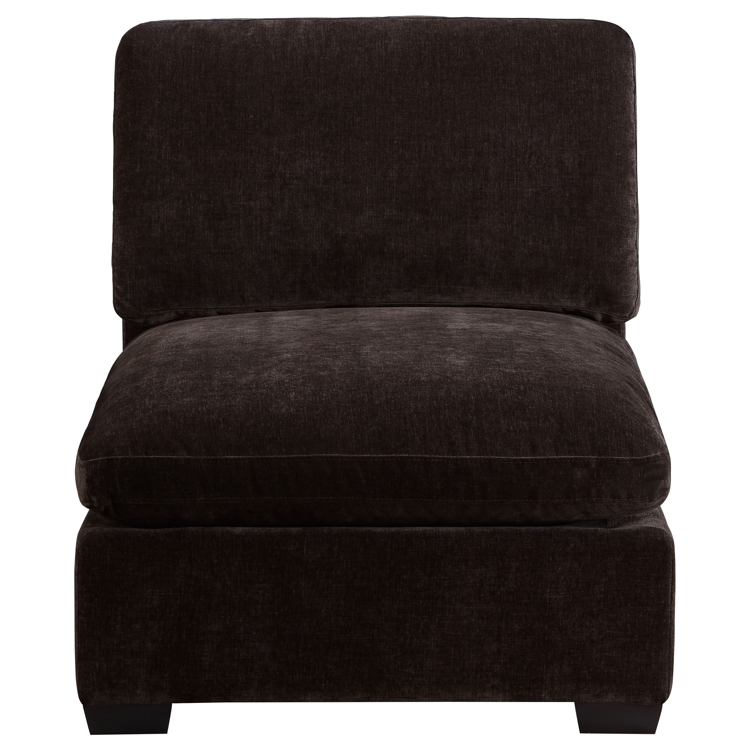 Lakeview Upholstered Armless Chair Dark Chocolate