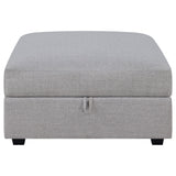 Cambria Upholstered Square Storage Ottoman Grey