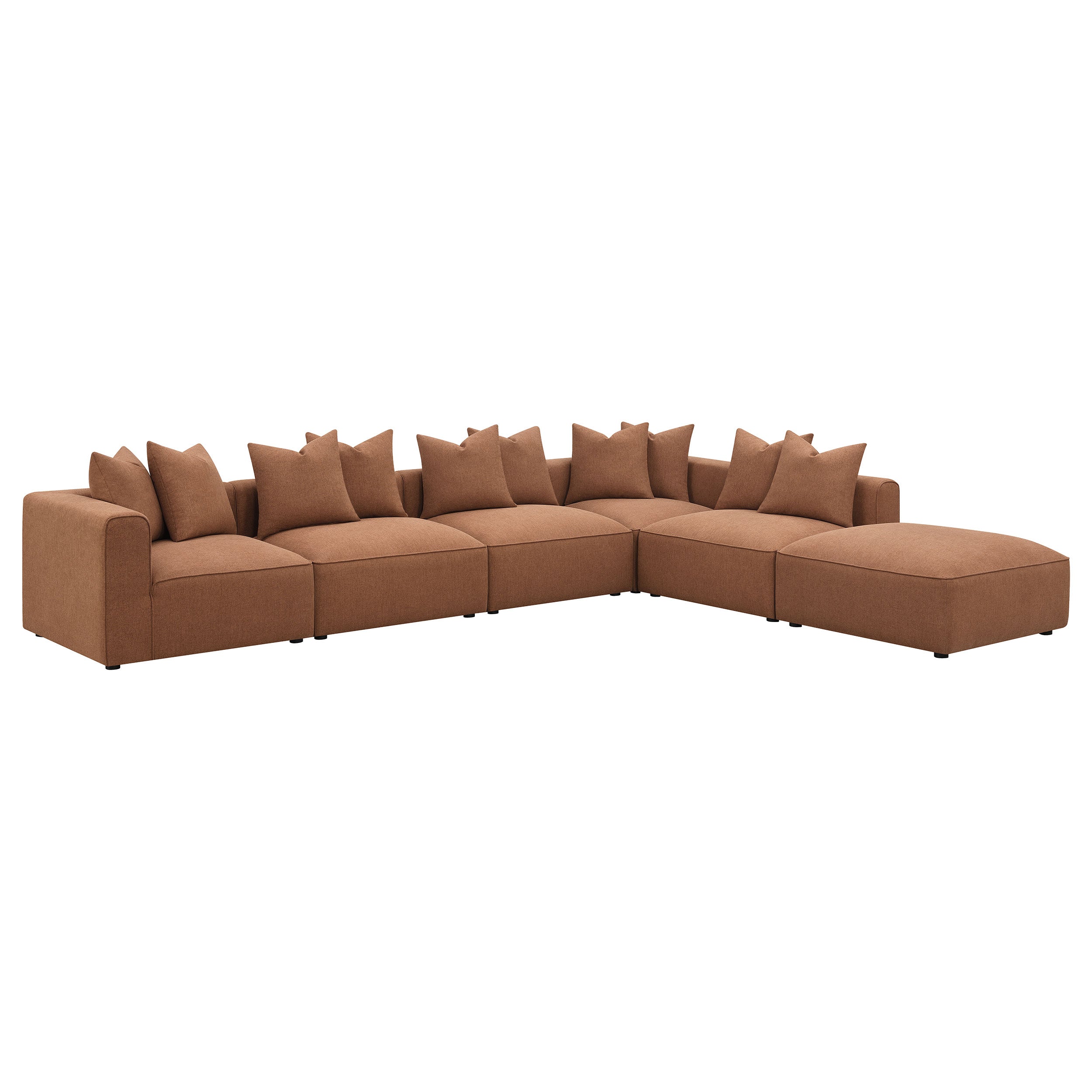 Jennifer Upholstered Ottoman Terracotta