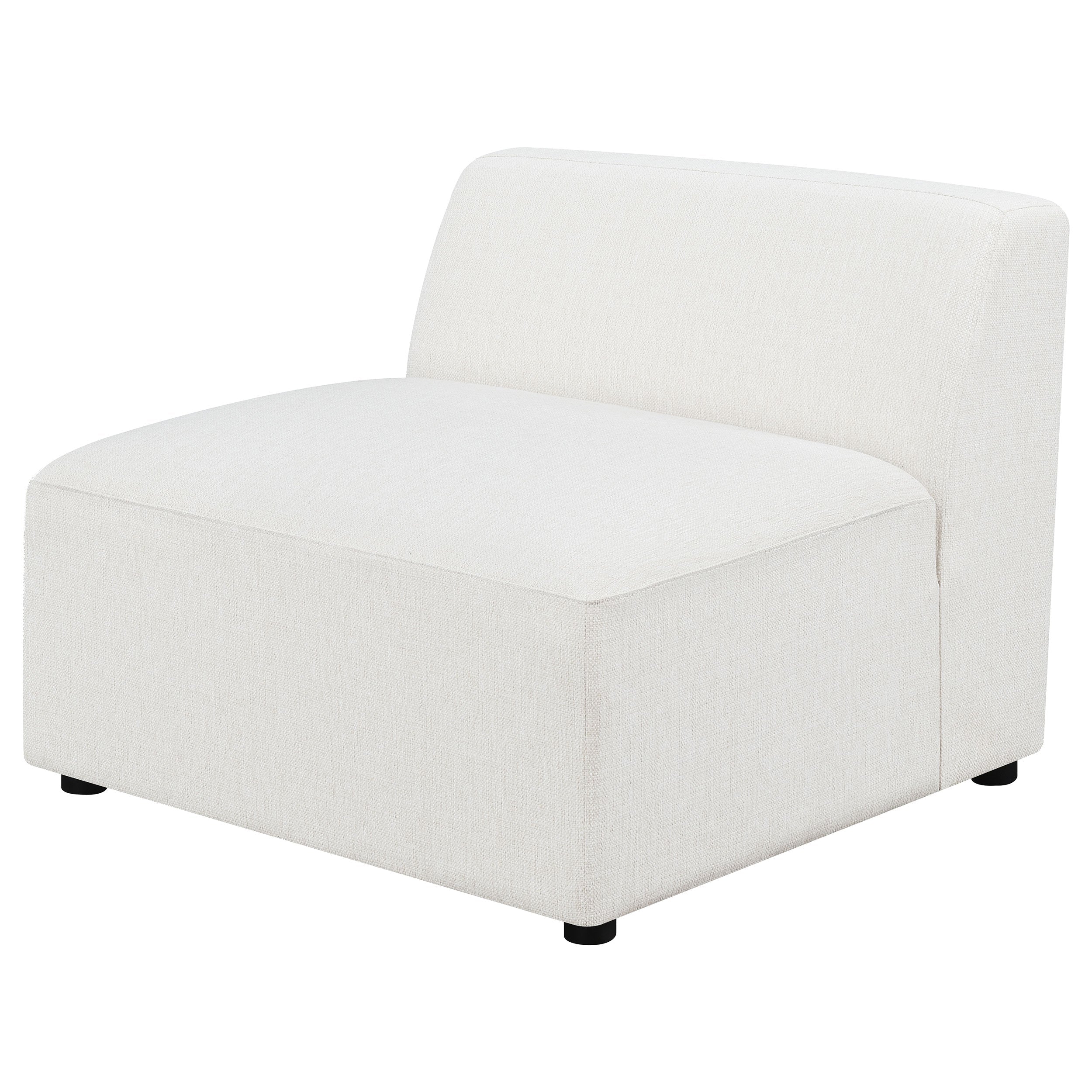 Freddie Upholstered Tight Back Armless Chair Pearl