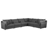 Sasha 6-Piece Upholstered Modular Sectional Barely Black