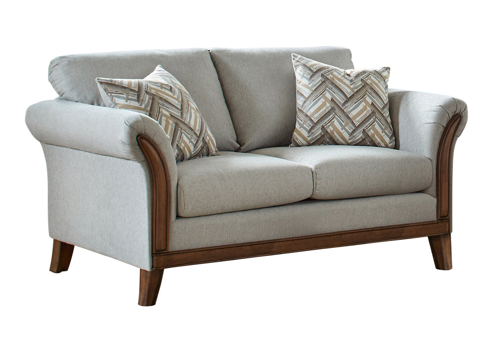 Roxanne Upholstered Flared Arm Loveseat Platinum