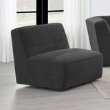 Cobie Upholstered Swivel Armless Chair Natural