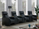 Toohey Upholstered Tufted Recliner Living Room Set Black