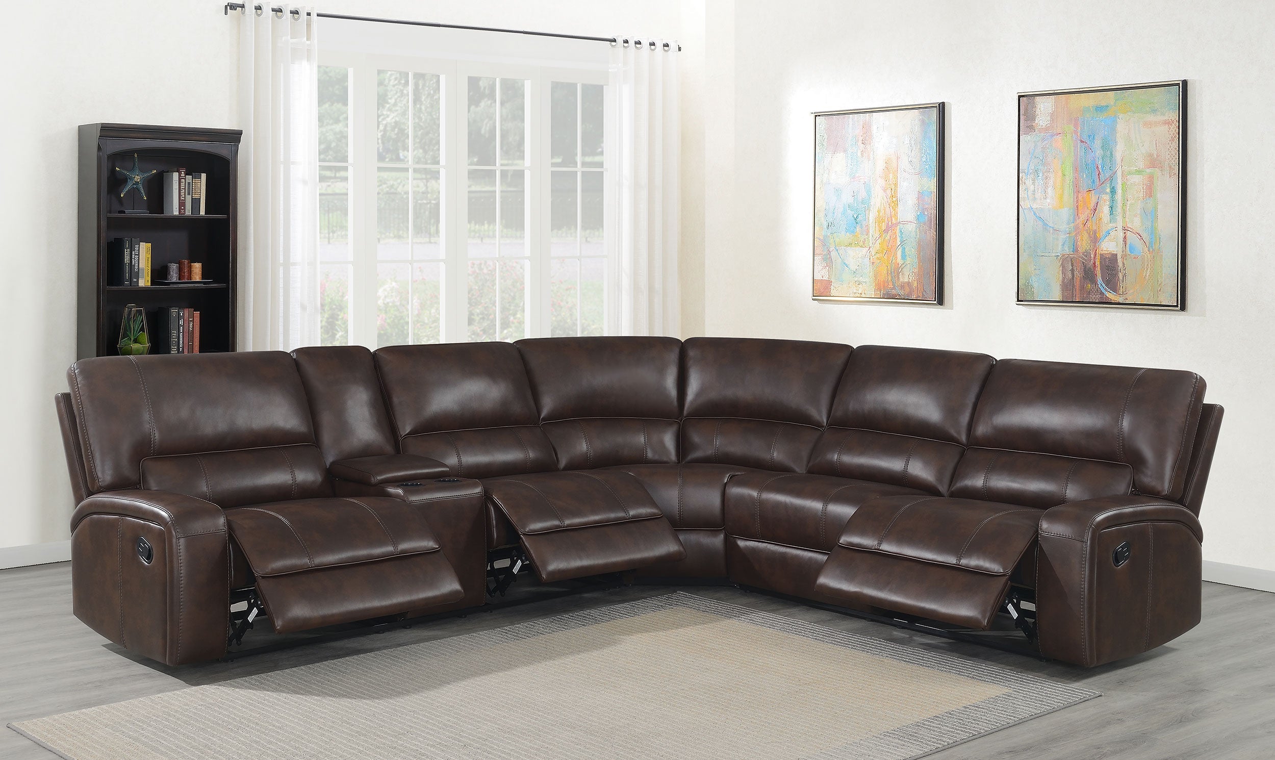 Brunson 3-piece Upholstered Motion Sectional Brown