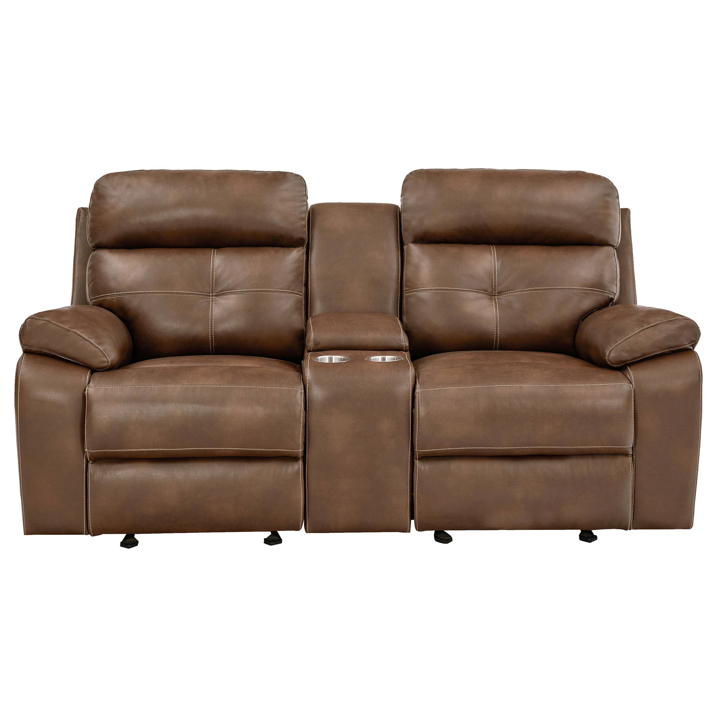 Damiano Button Tufted Glider Loveseat Tri-tone Brown