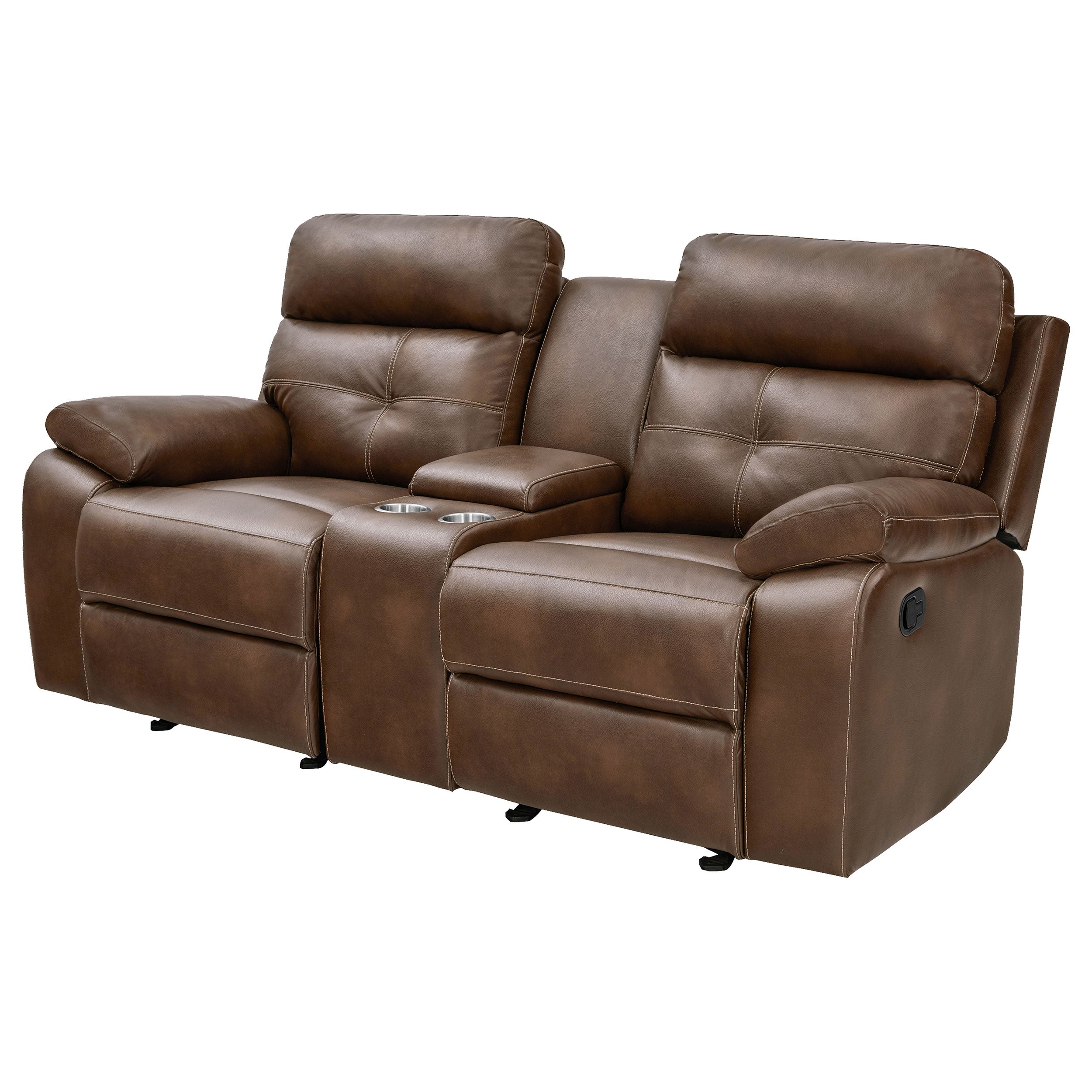 Damiano Button Tufted Glider Loveseat Tri-tone Brown