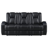 Delange Power^2 Sofa with Headrests Black