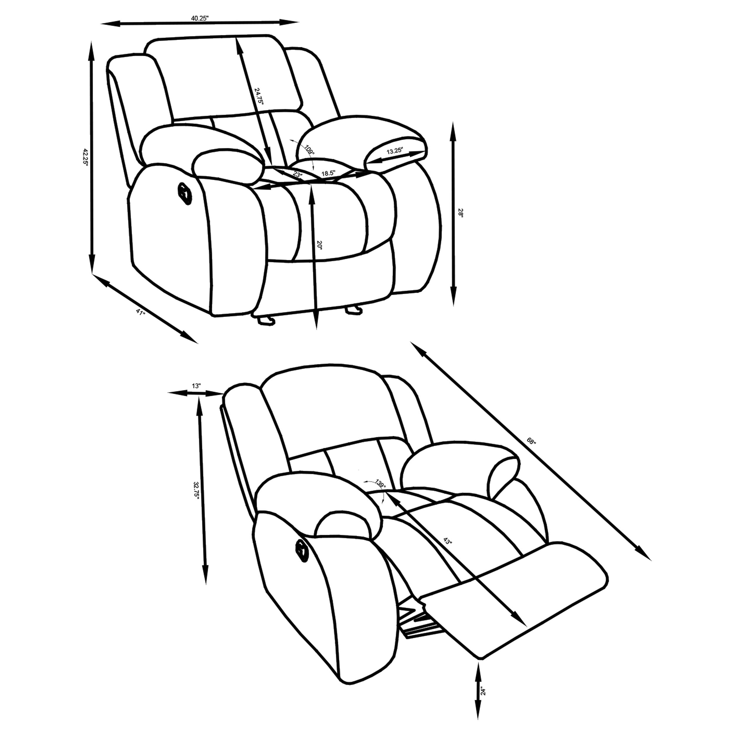 Weissman Upholstered Glider Recliner Charcoal