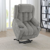 Houston Upholstered Power Lift Recliner Grey