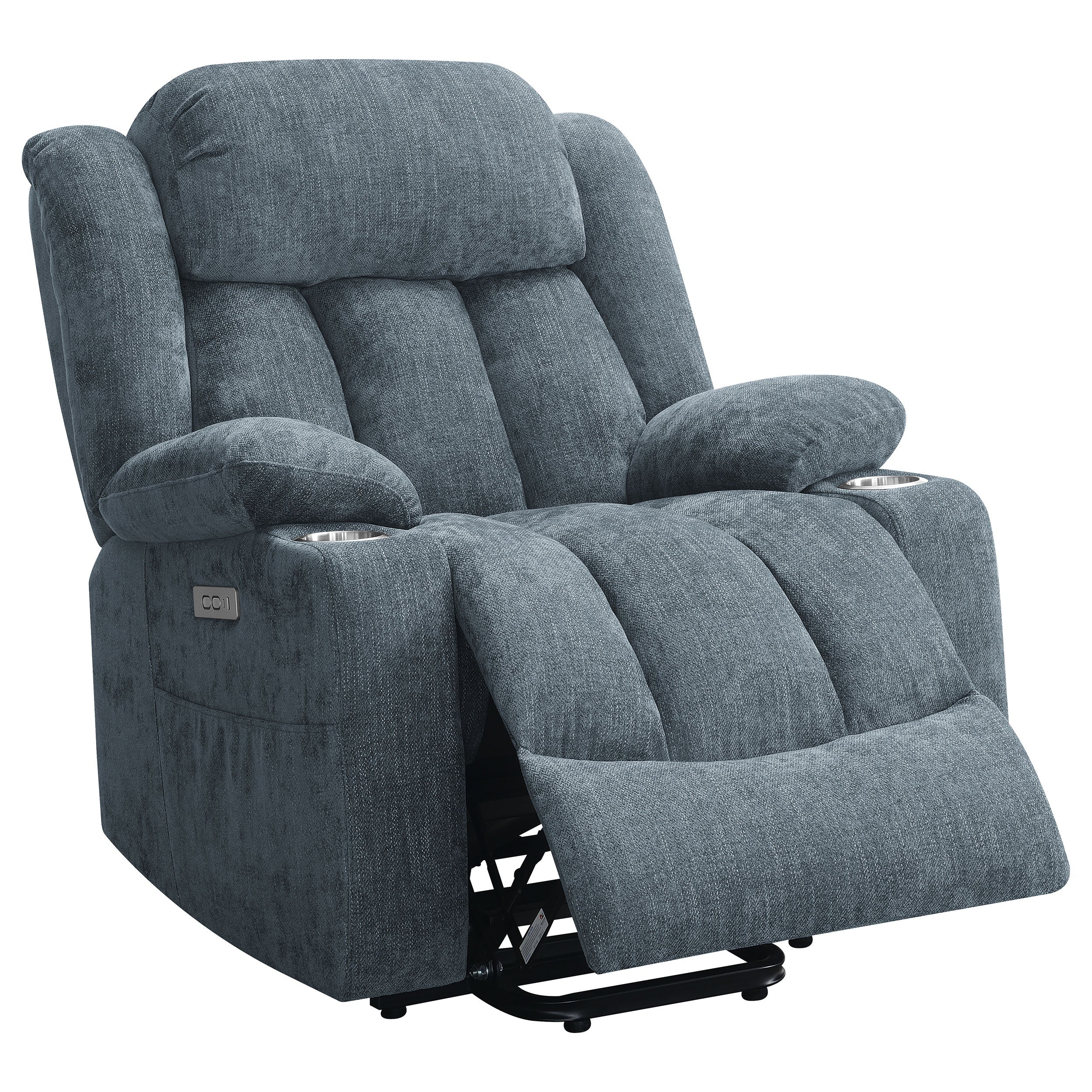 Houston Upholstered Power Lift Recliner Slate Blue