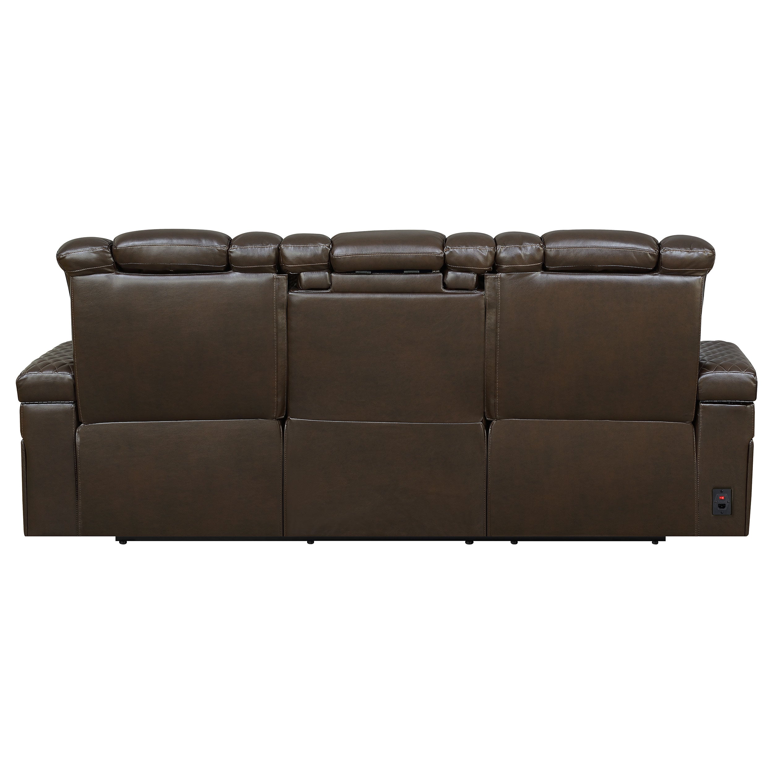 Delangelo Power^2 Sofa with Drop-down Table Brown